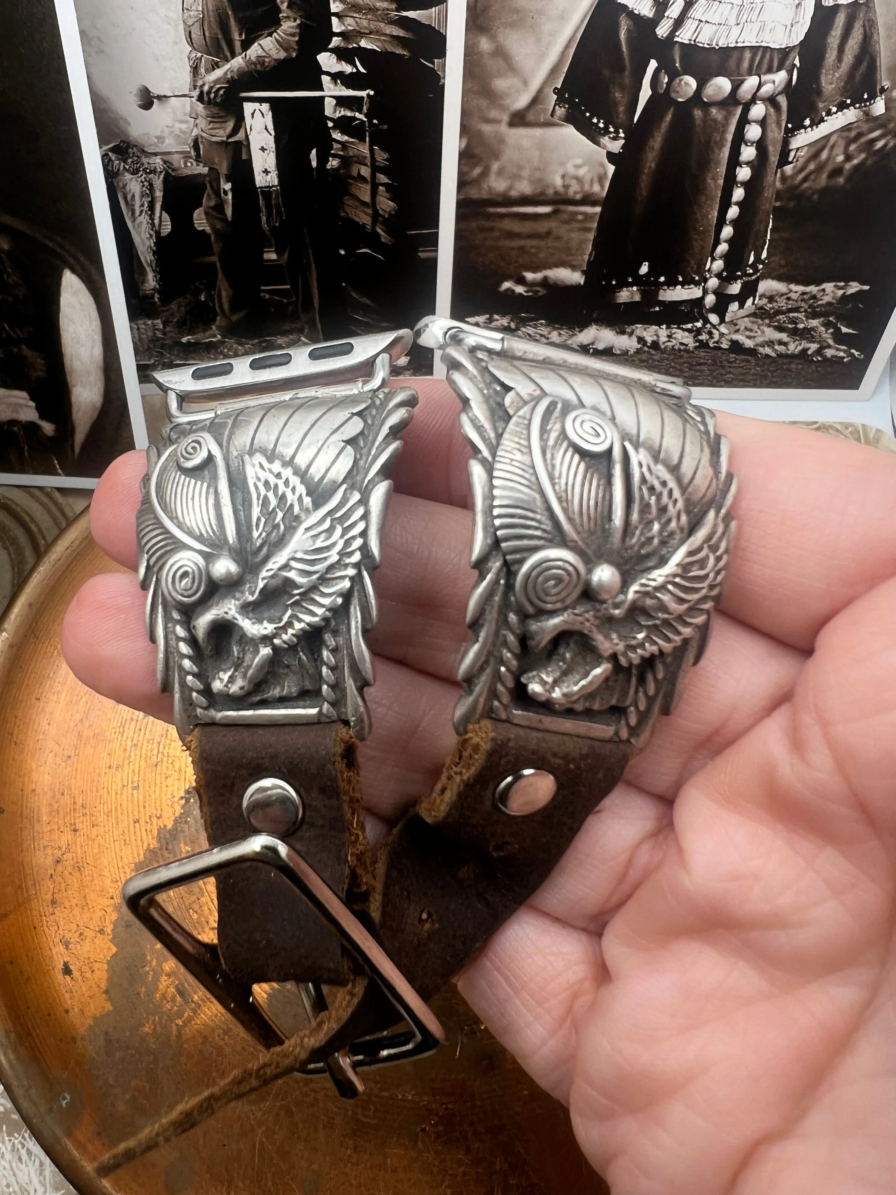 Vintage Native American Sterling Silver Watch Band E