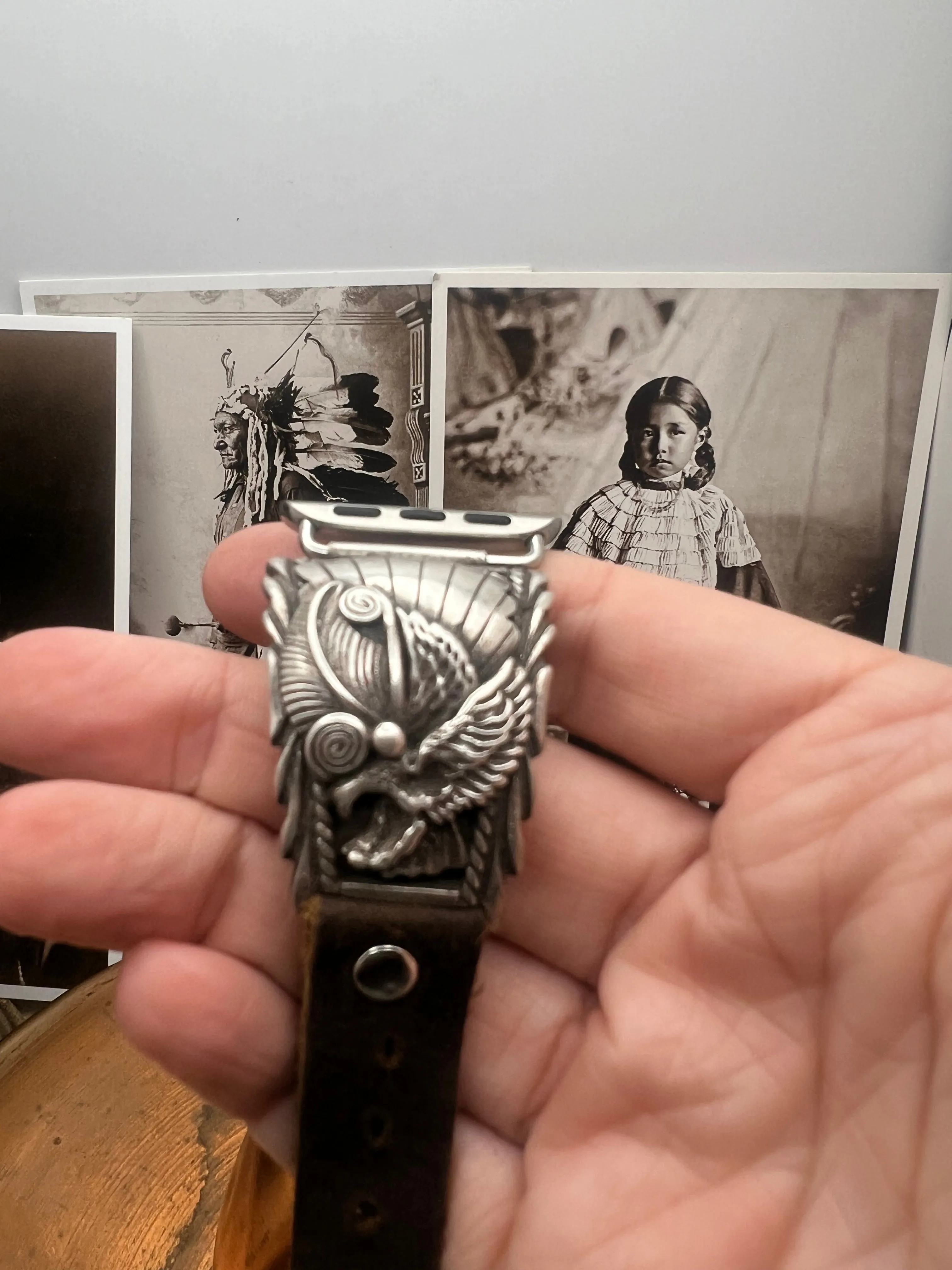 Vintage Native American Sterling Silver Watch Band E