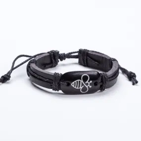 Vintage Woven Cute Bee Leather Bracelet Bracelet