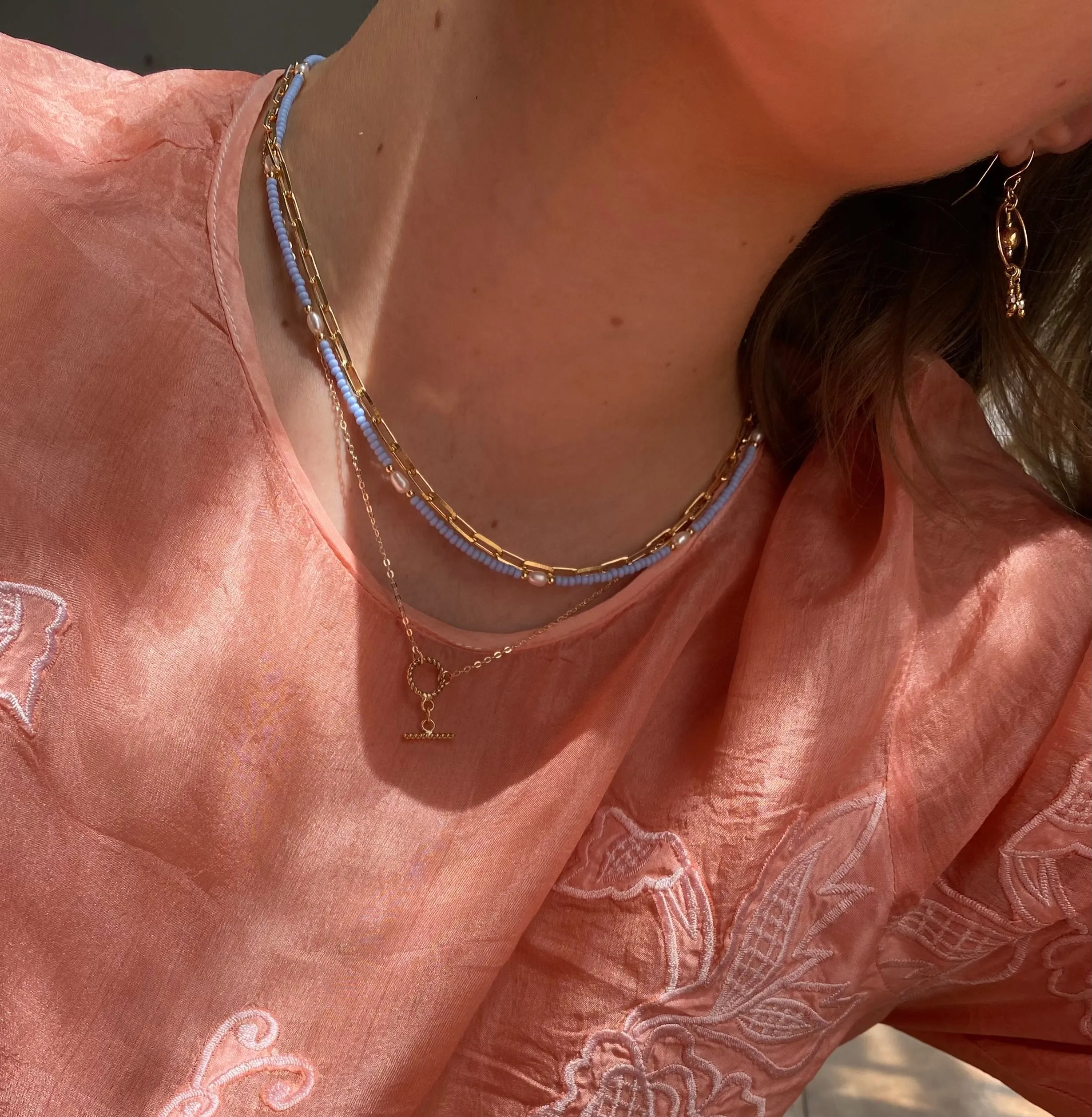 Violet Choker Necklace - Pearl