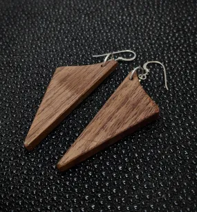 Walnut Swoop Dangle Earrings