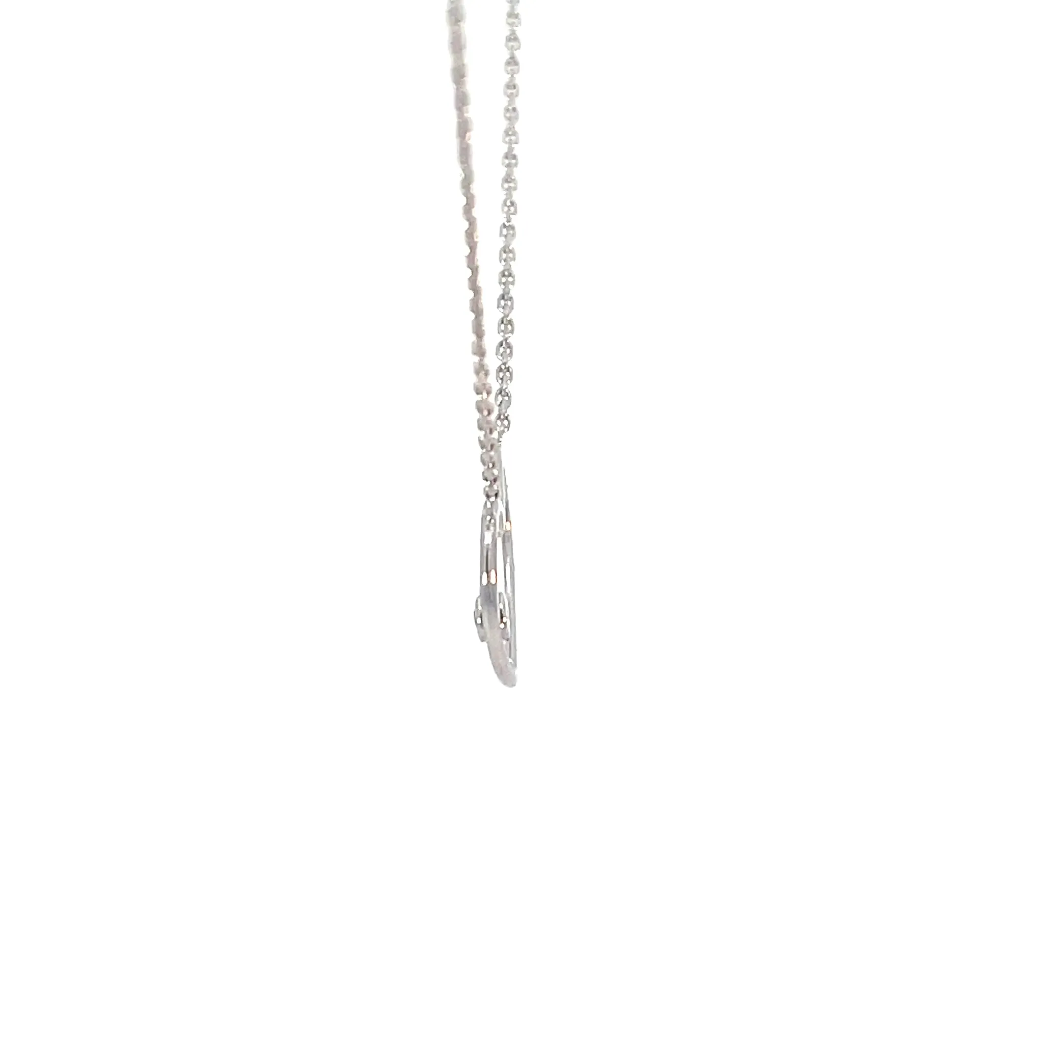 White Gold Open Wire Heart Necklace
