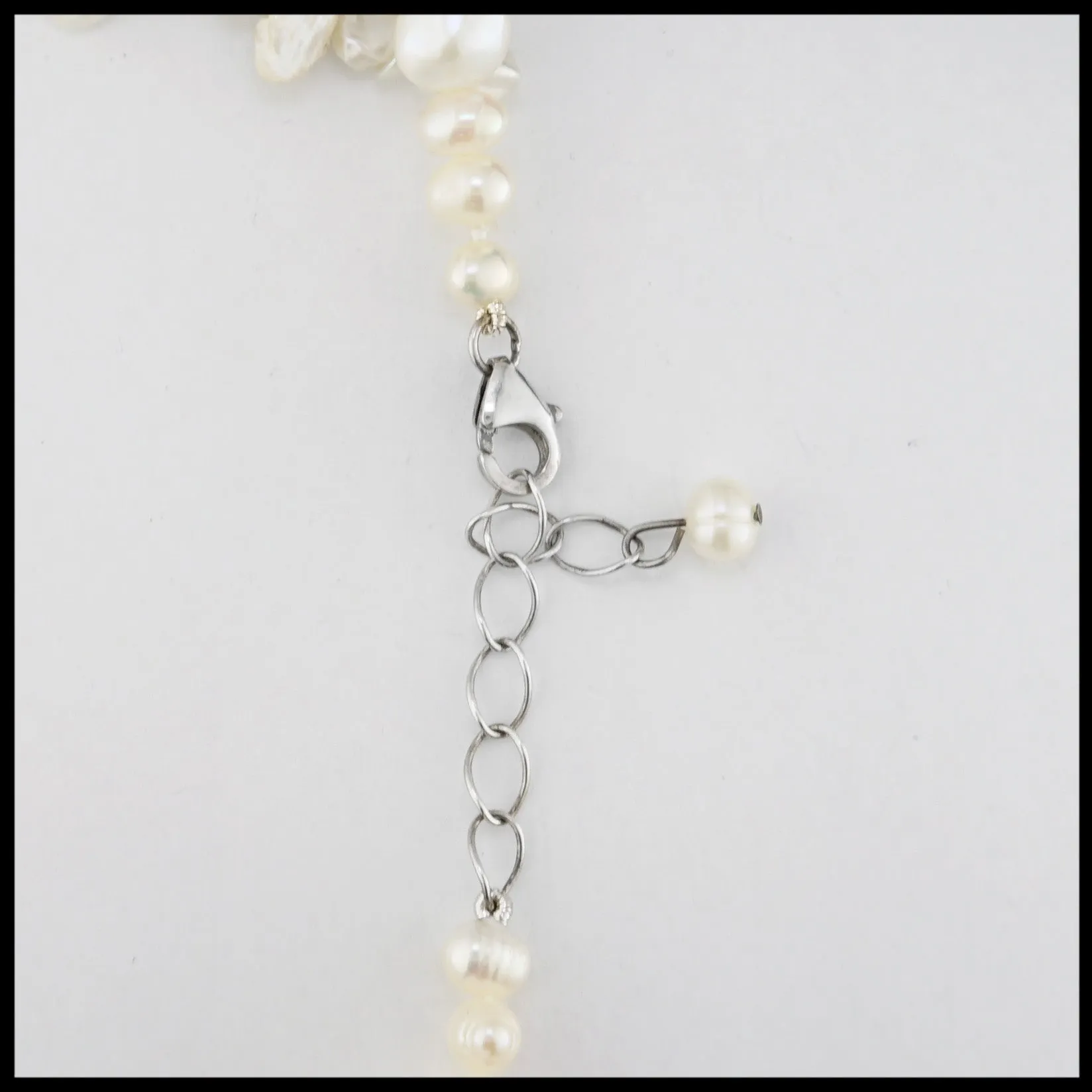 White Petal Pearl Necklace