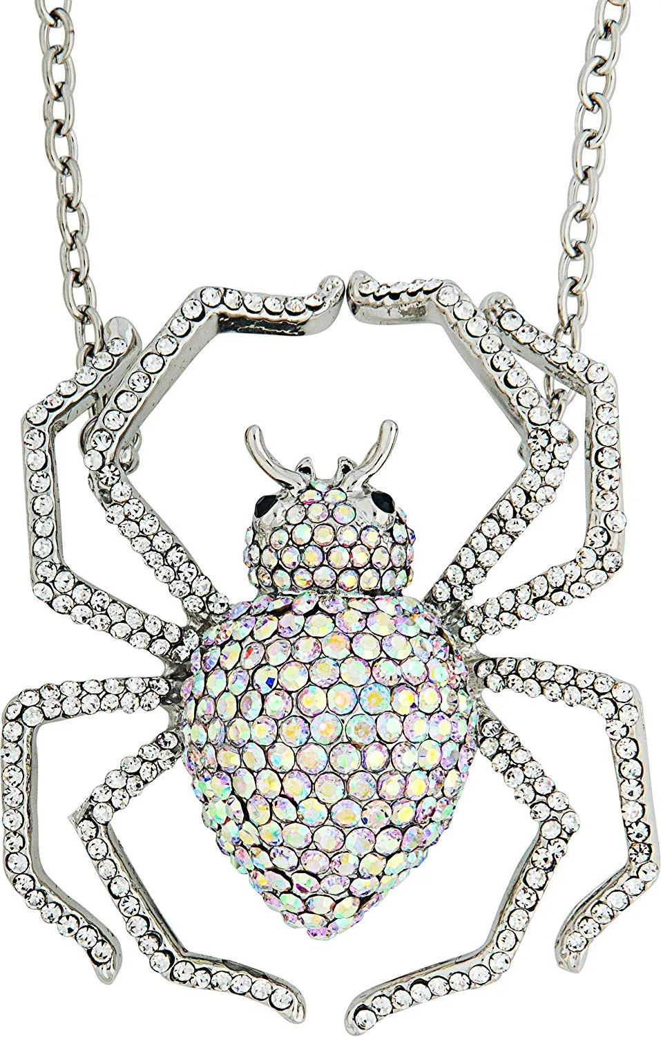 Wicked Gems Silver Spider Necklace Costume Jewelry Accessory