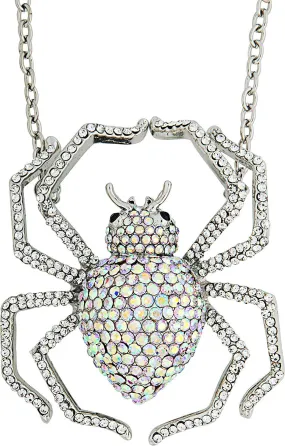 Wicked Gems Silver Spider Necklace Costume Jewelry Accessory