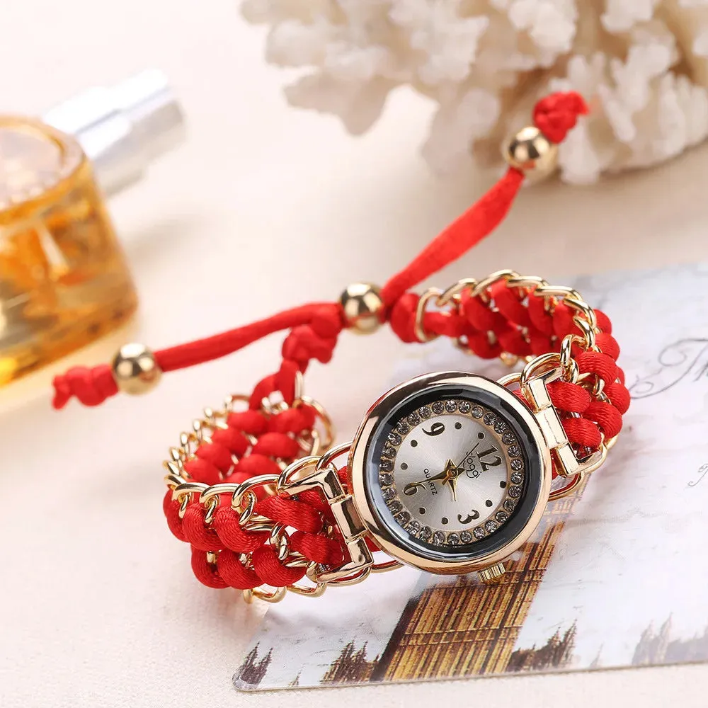 Women’s Knitting Rope Chain Quartz Wristwatch | Fashionable Simple Analog Watch with Sapphire Crystal