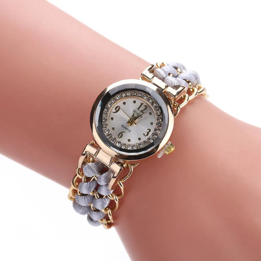 Women’s Knitting Rope Chain Quartz Wristwatch | Fashionable Simple Analog Watch with Sapphire Crystal