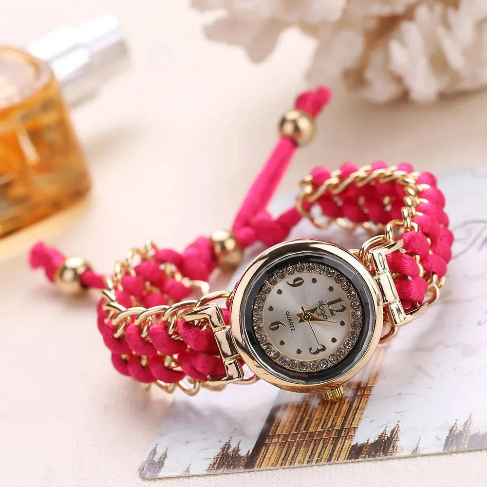 Women’s Knitting Rope Chain Quartz Wristwatch | Fashionable Simple Analog Watch with Sapphire Crystal