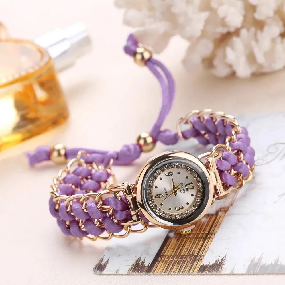 Women’s Knitting Rope Chain Quartz Wristwatch | Fashionable Simple Analog Watch with Sapphire Crystal