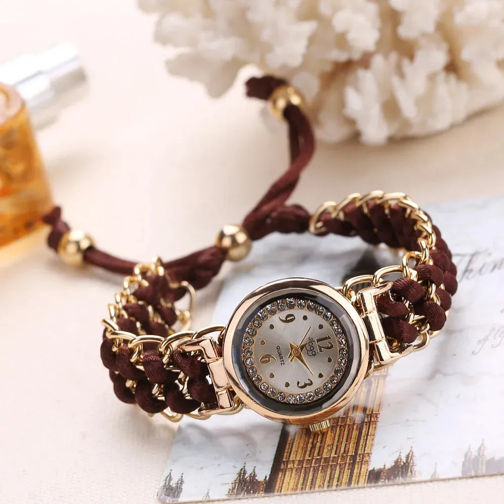 Women’s Knitting Rope Chain Quartz Wristwatch | Fashionable Simple Analog Watch with Sapphire Crystal