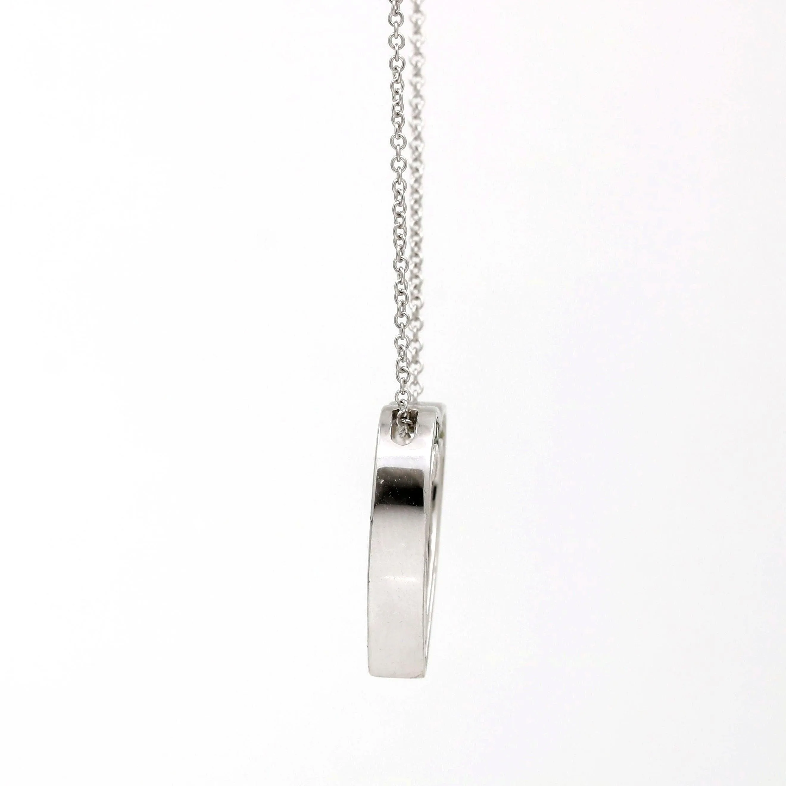 Women's Rainbow Sapphire Heart Pendant Necklace in 14k White Gold