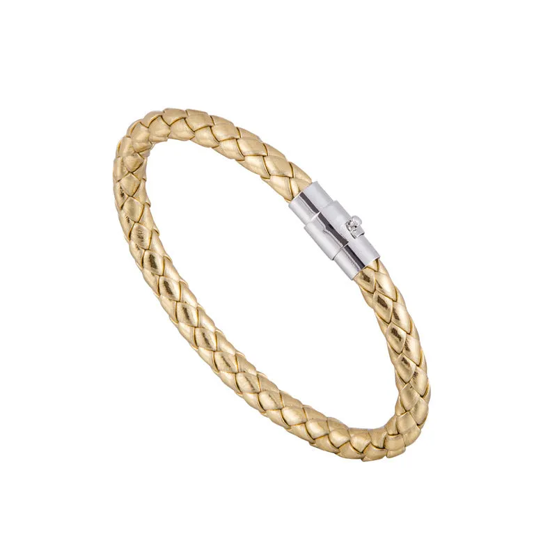 Woven Bracelet Studded Leather Couple Bracelet