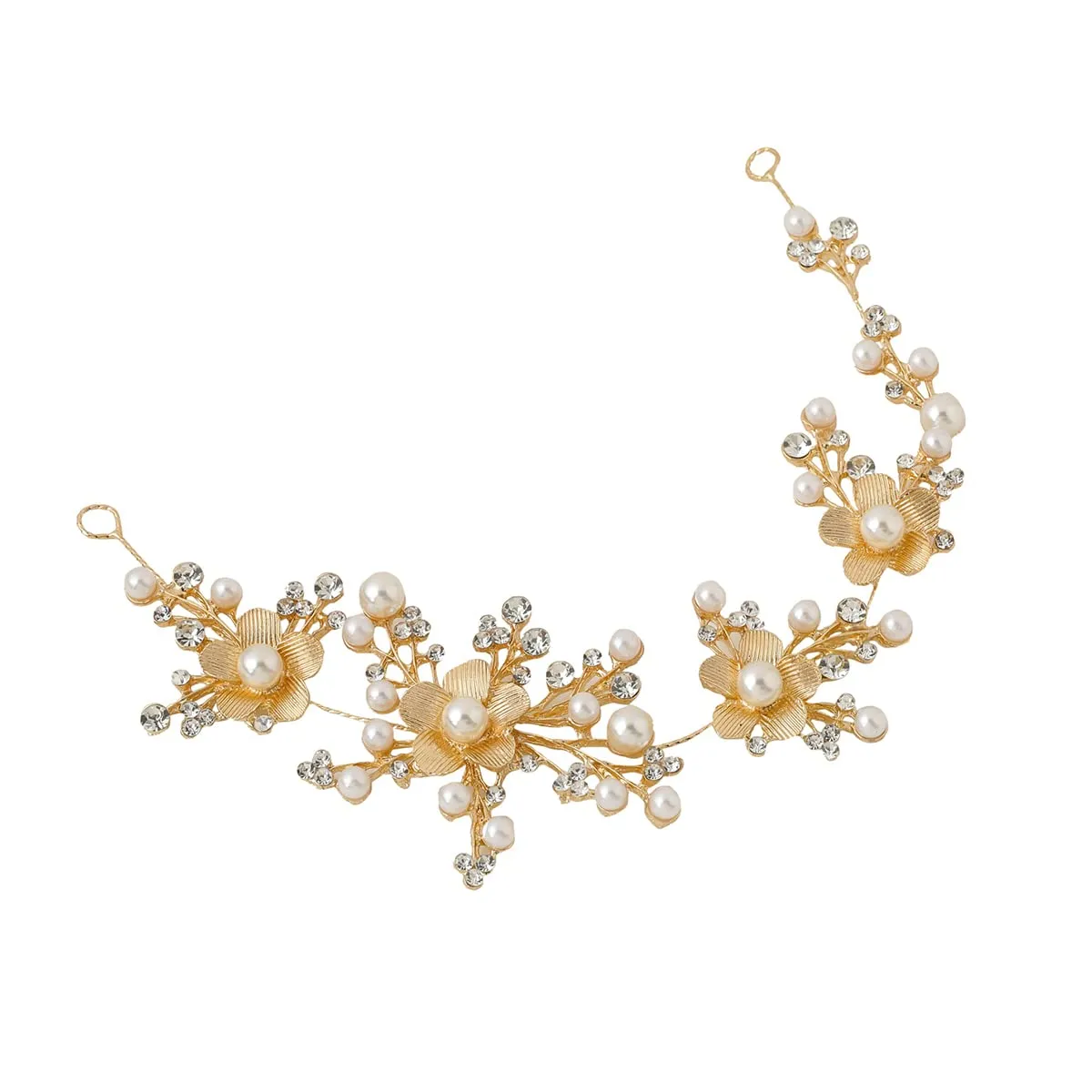 Yellow Chimes Hair Vines For Women Floral Stone Hair Chain Clip with Pins accesories for Women and Girls