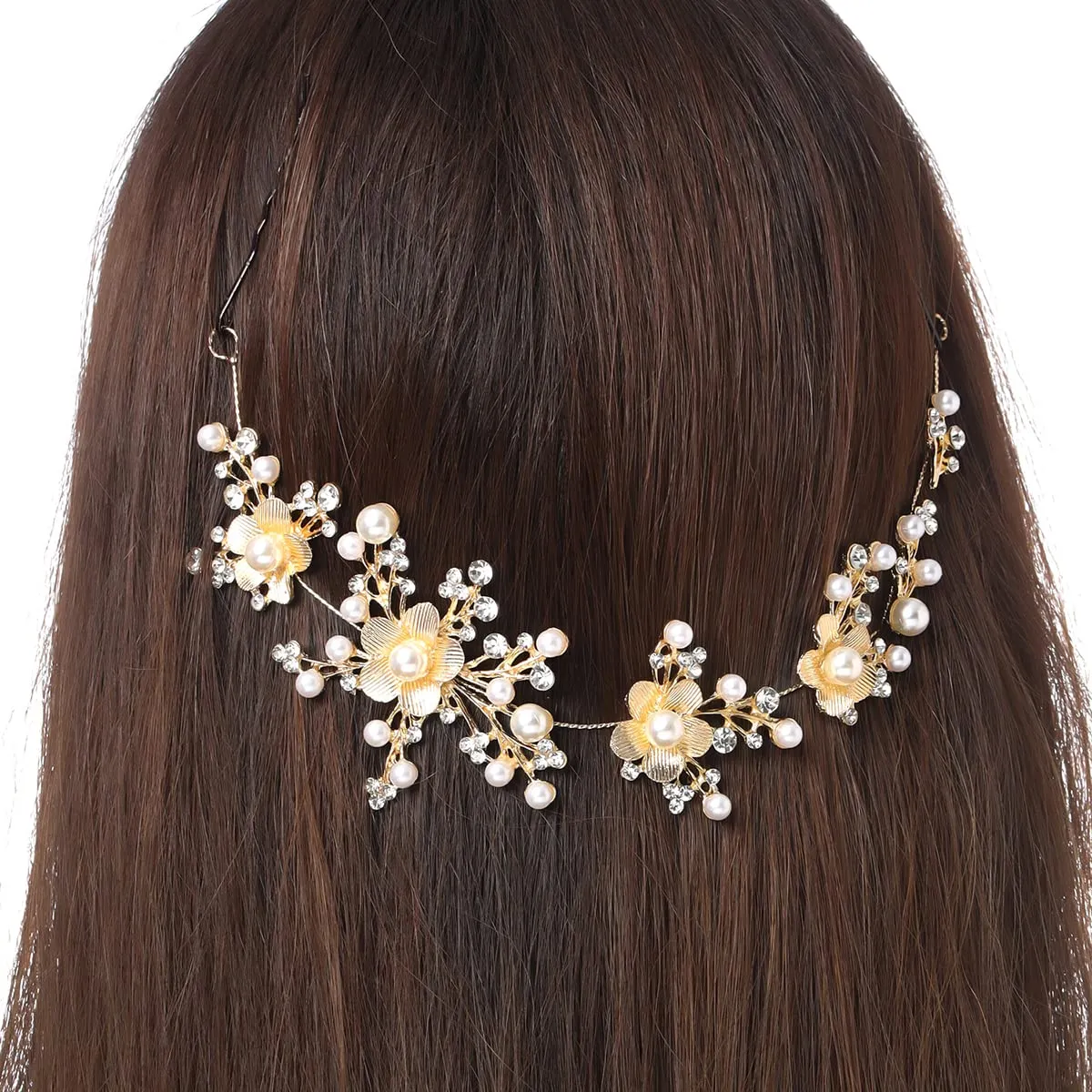 Yellow Chimes Hair Vines For Women Floral Stone Hair Chain Clip with Pins accesories for Women and Girls