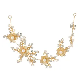 Yellow Chimes Hair Vines For Women Floral Stone Hair Chain Clip with Pins accesories for Women and Girls
