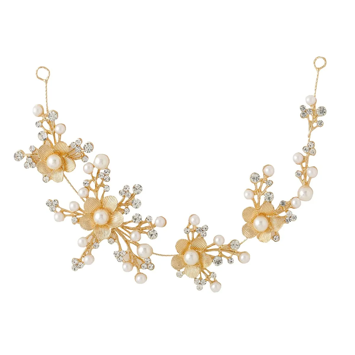 Yellow Chimes Hair Vines For Women Floral Stone Hair Chain Clip with Pins accesories for Women and Girls