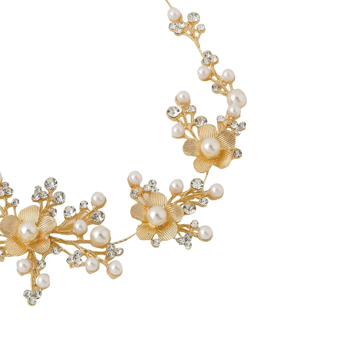 Yellow Chimes Hair Vines For Women Floral Stone Hair Chain Clip with Pins accesories for Women and Girls
