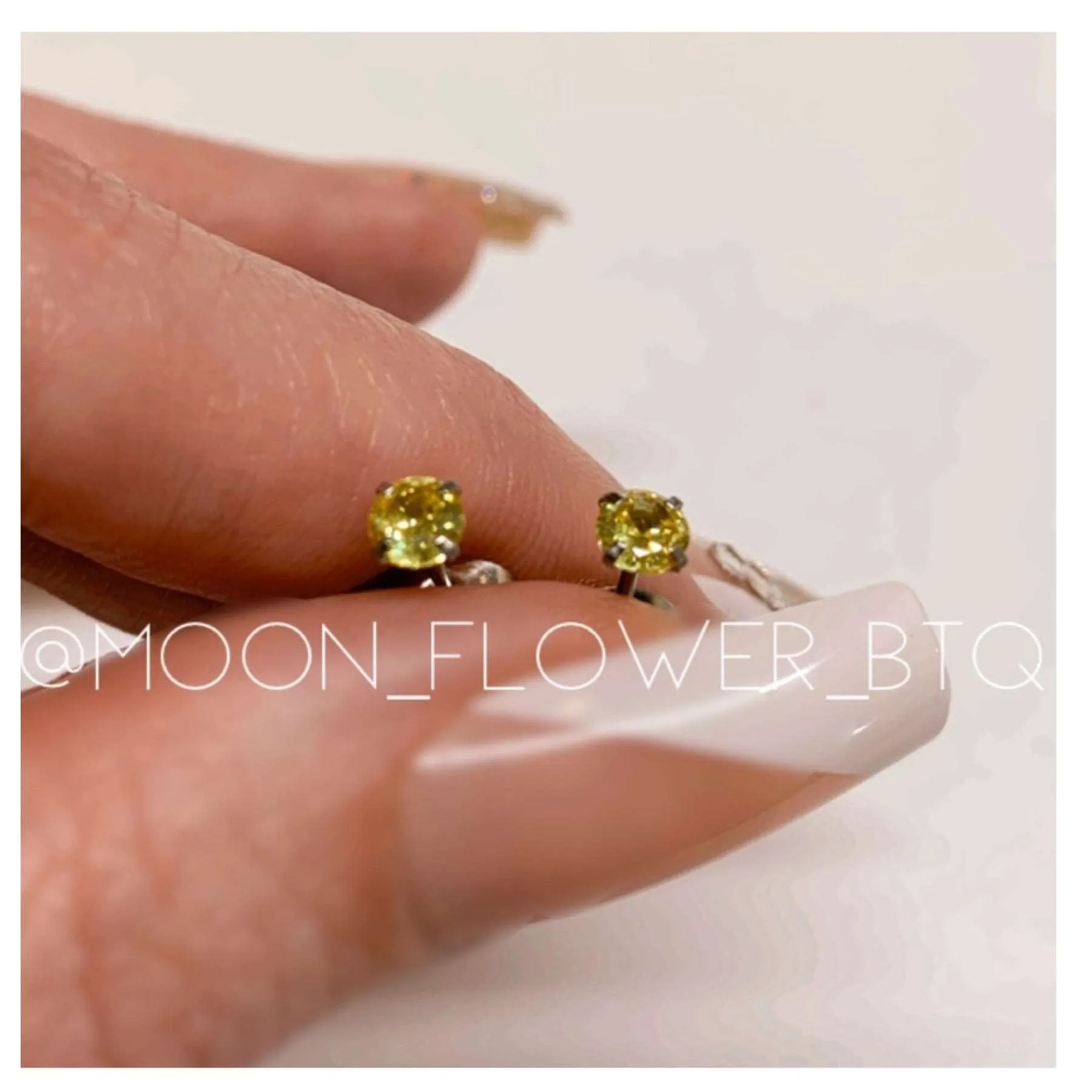 Yellow CZ Stud Earrings