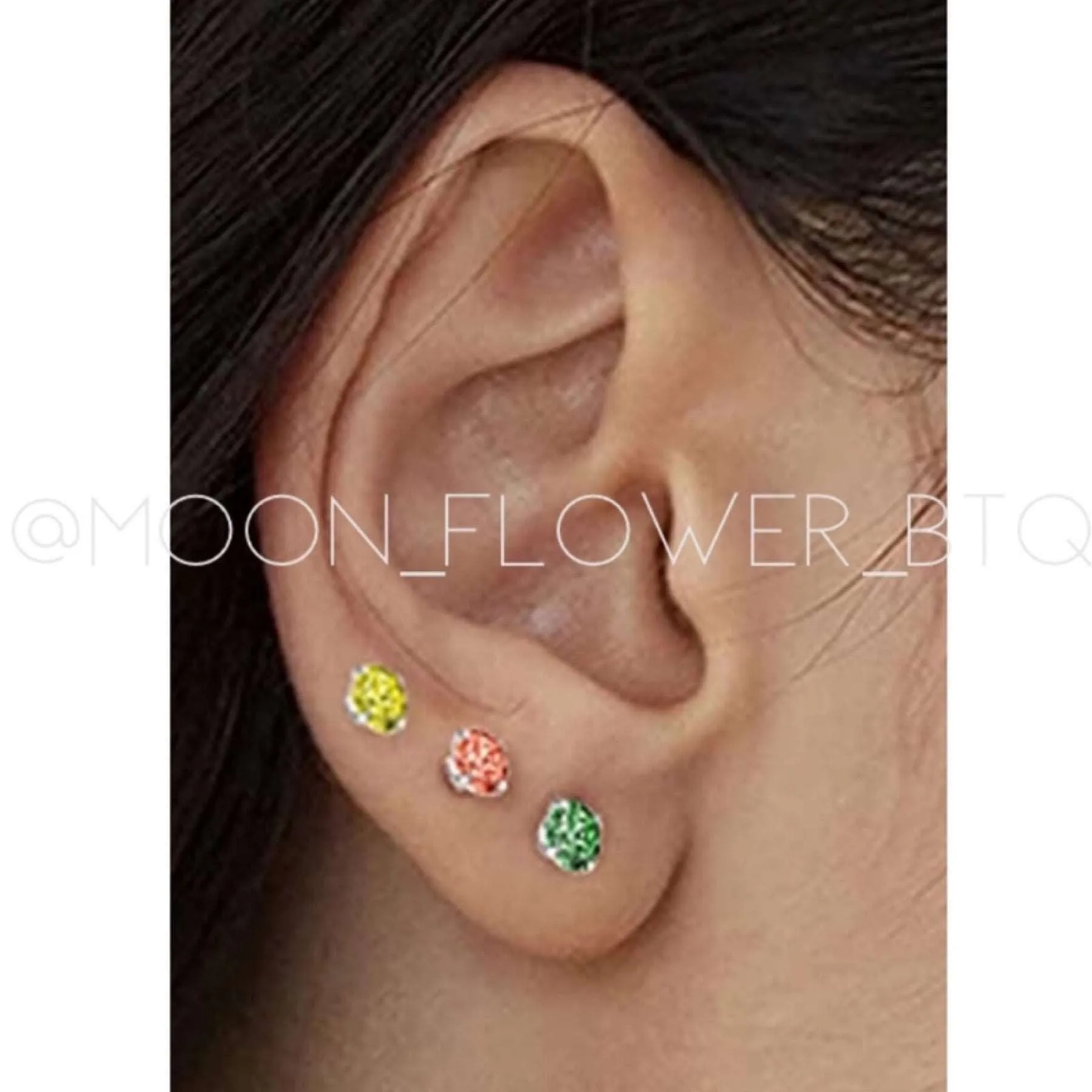 Yellow CZ Stud Earrings