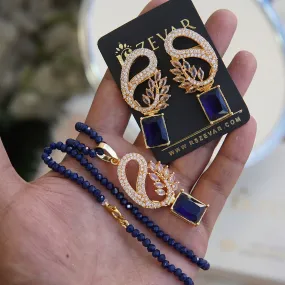 Zircones Golden Plated Locket Set